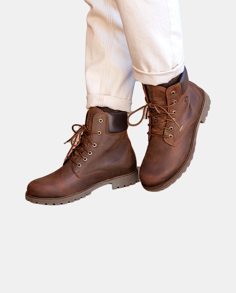 Botas em pele Waterproof castanhas com Gore-Tex Castanho-8