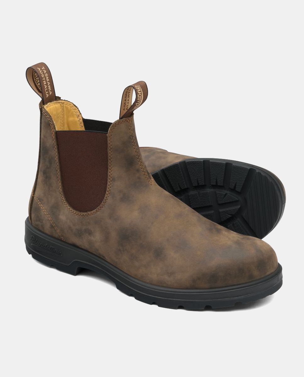 Botas Chelsea em Pele Castanho-3