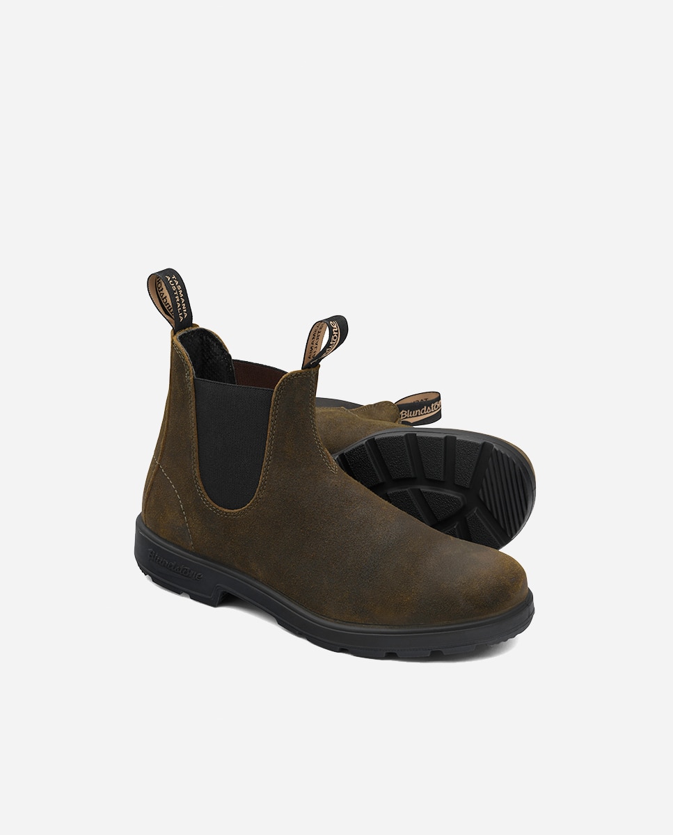 Botas Chelsea em Pele Caqui-3