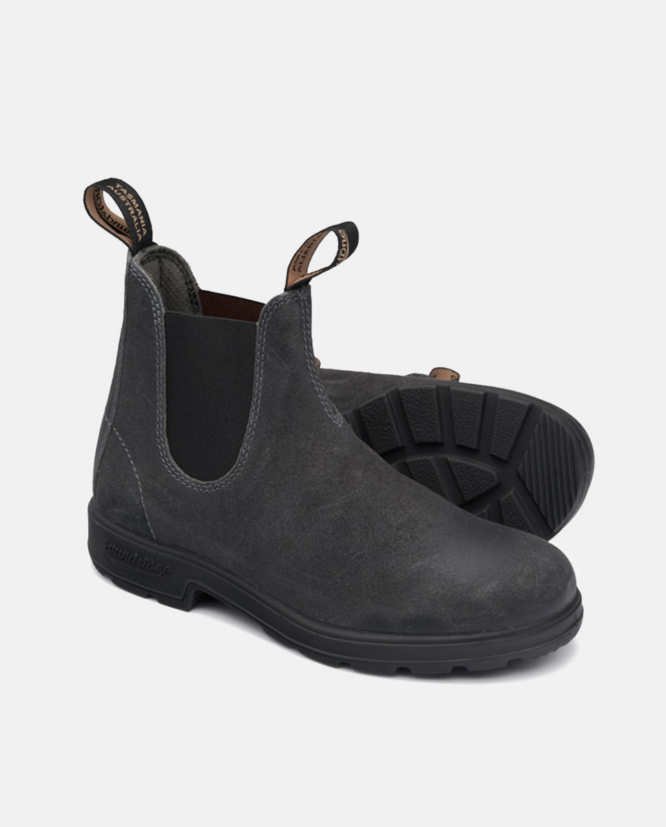 Botas Chelsea em Pele Cinzento-3
