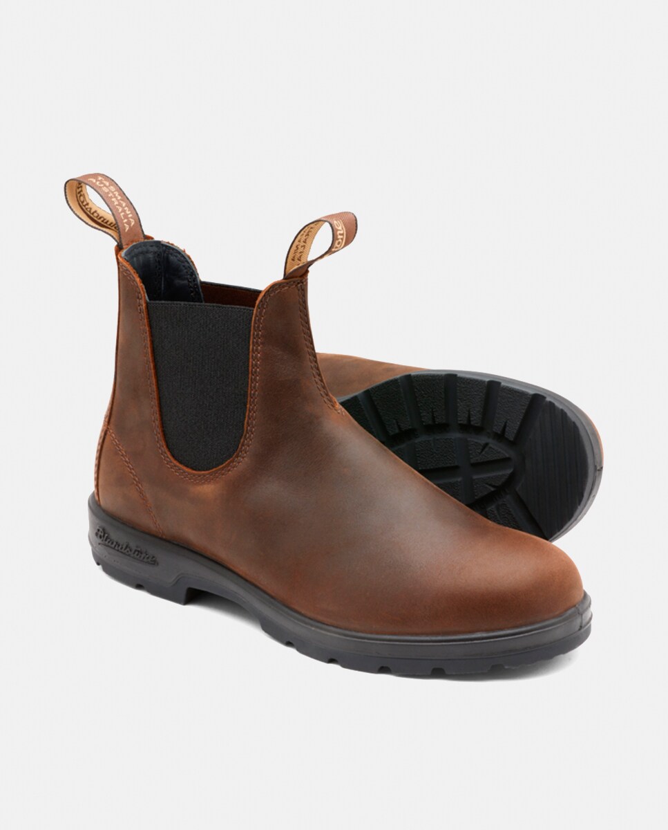 Botas Chelsea em Pele Castanho-3