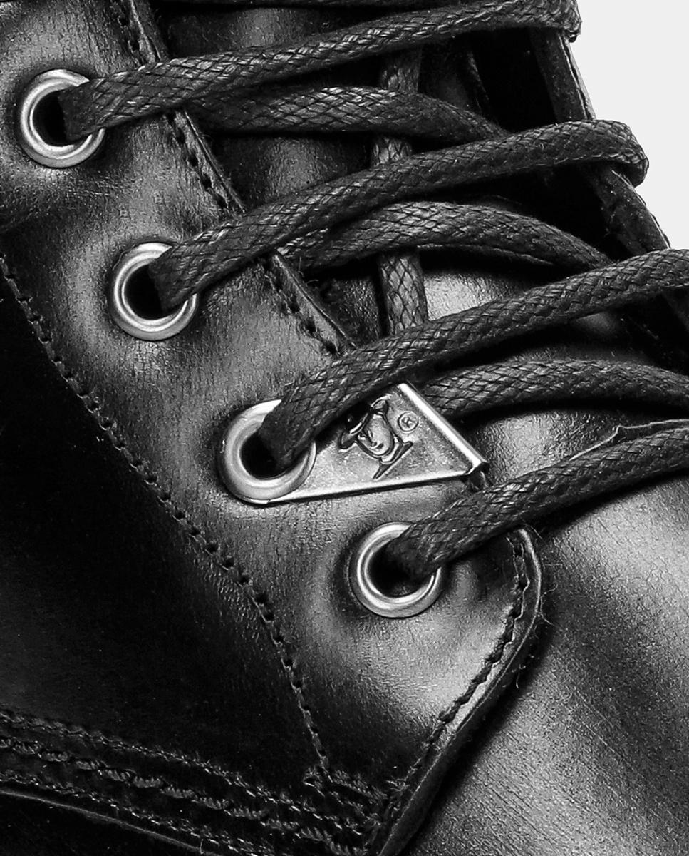 Botas Emery Igloo com Forro Interior de Pelo e em Pele Preto-9