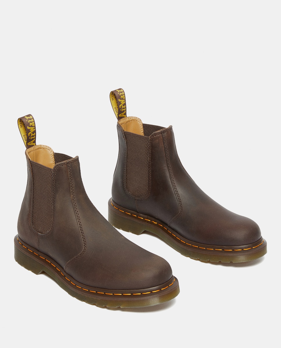 Botas Chelsea 2976 Yellow Stitch em Pele Crazy Horse Castanho-escuro-2