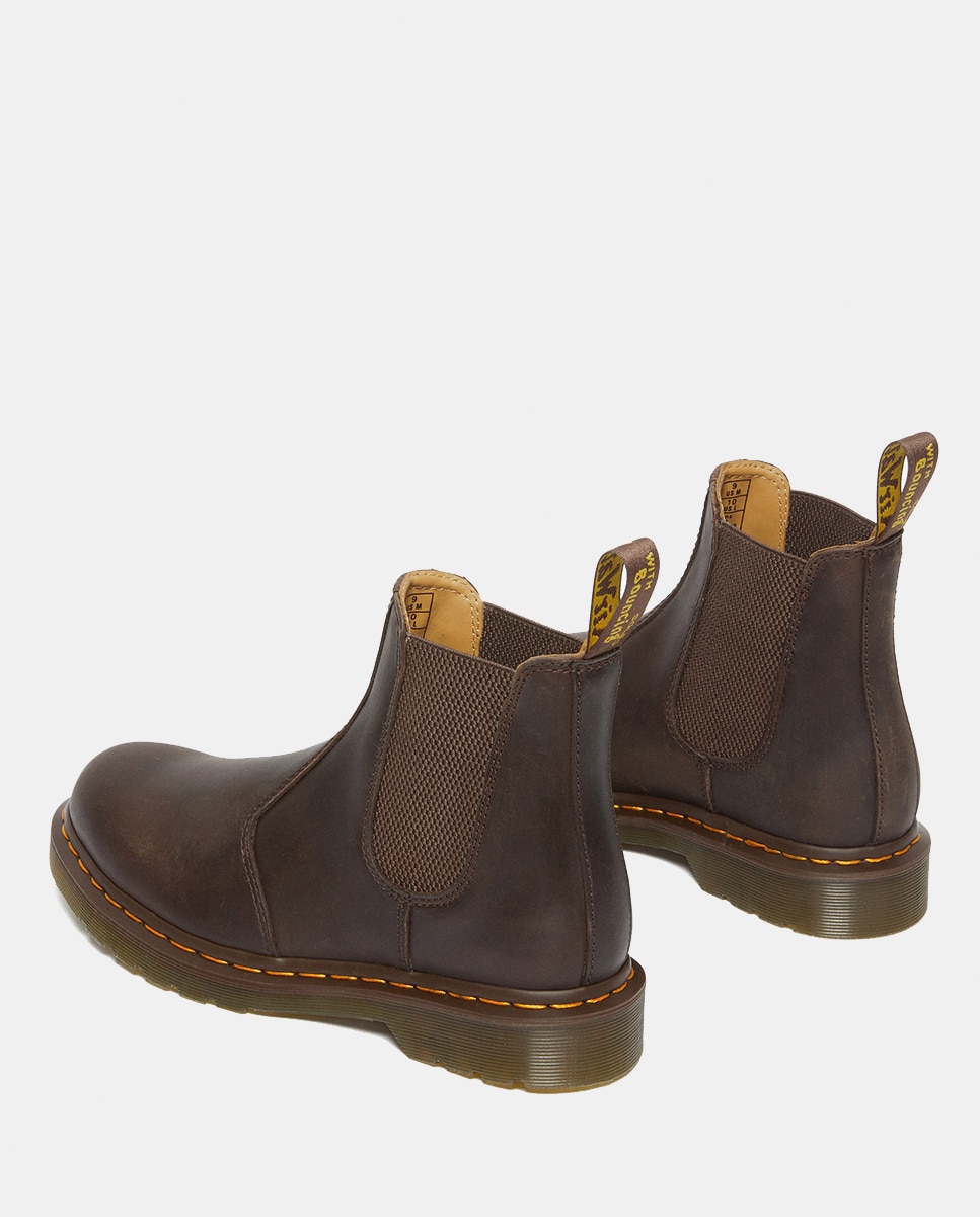 Botas Chelsea 2976 Yellow Stitch em Pele Crazy Horse Castanho-escuro-3