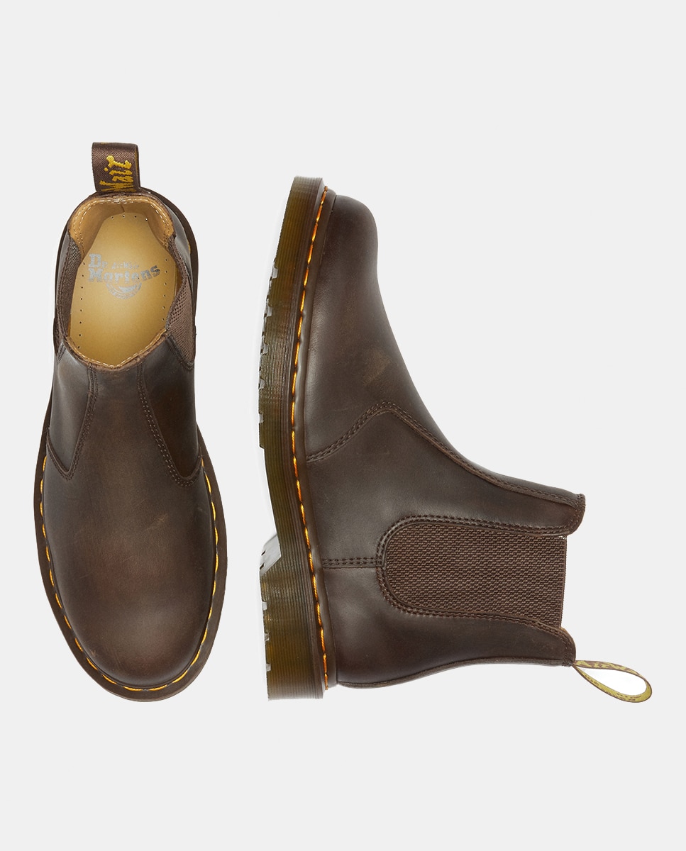 Botas Chelsea 2976 Yellow Stitch em Pele Crazy Horse Castanho-escuro-4
