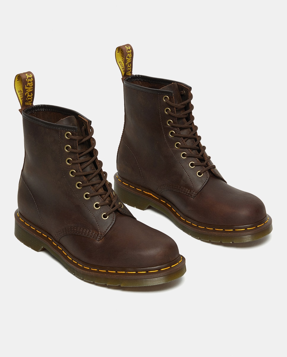 Botas 1460 em Pele Castanho-3