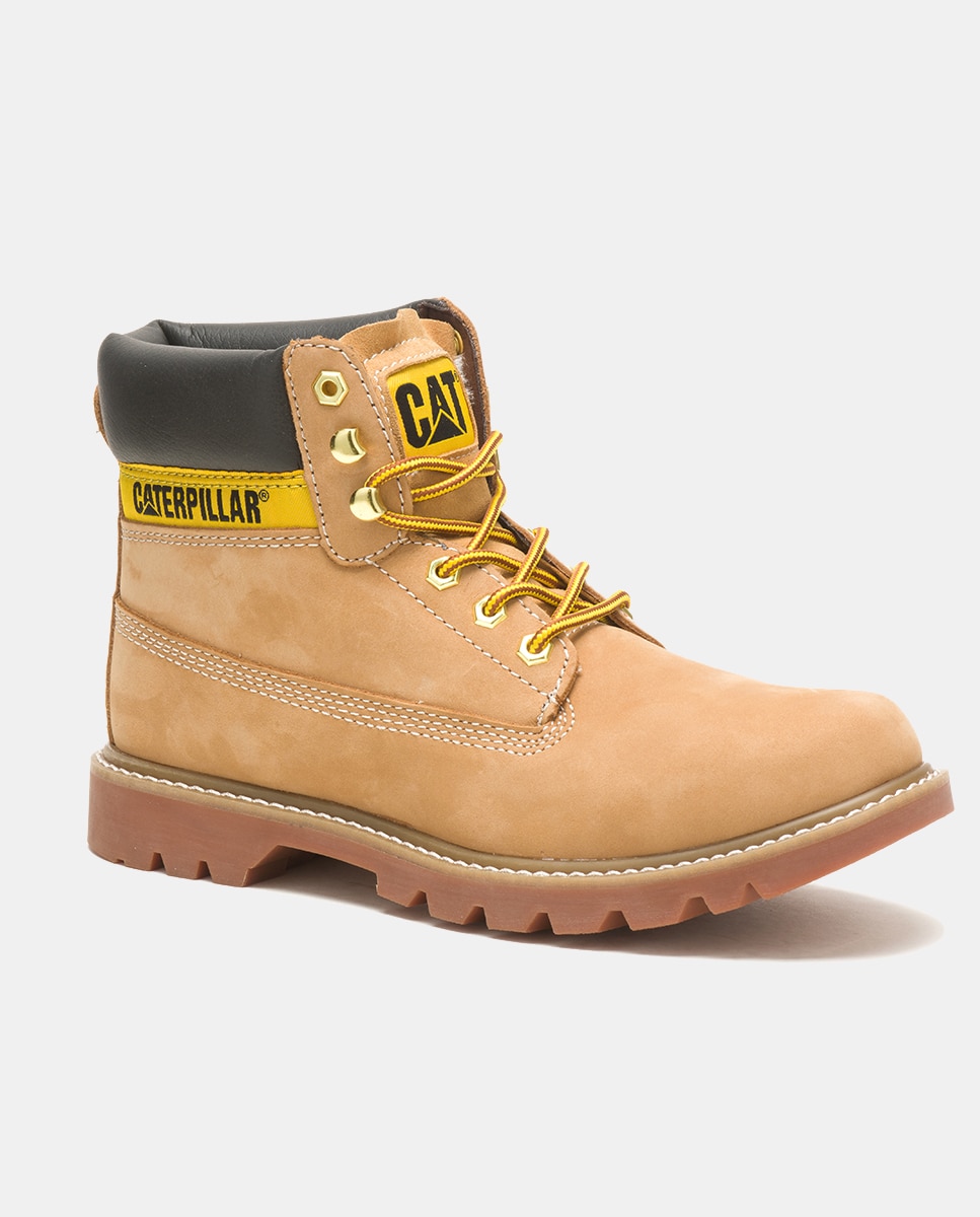 Botas Caterpillar de Adulto em Pele com Atacadores Amarelo Camel-2