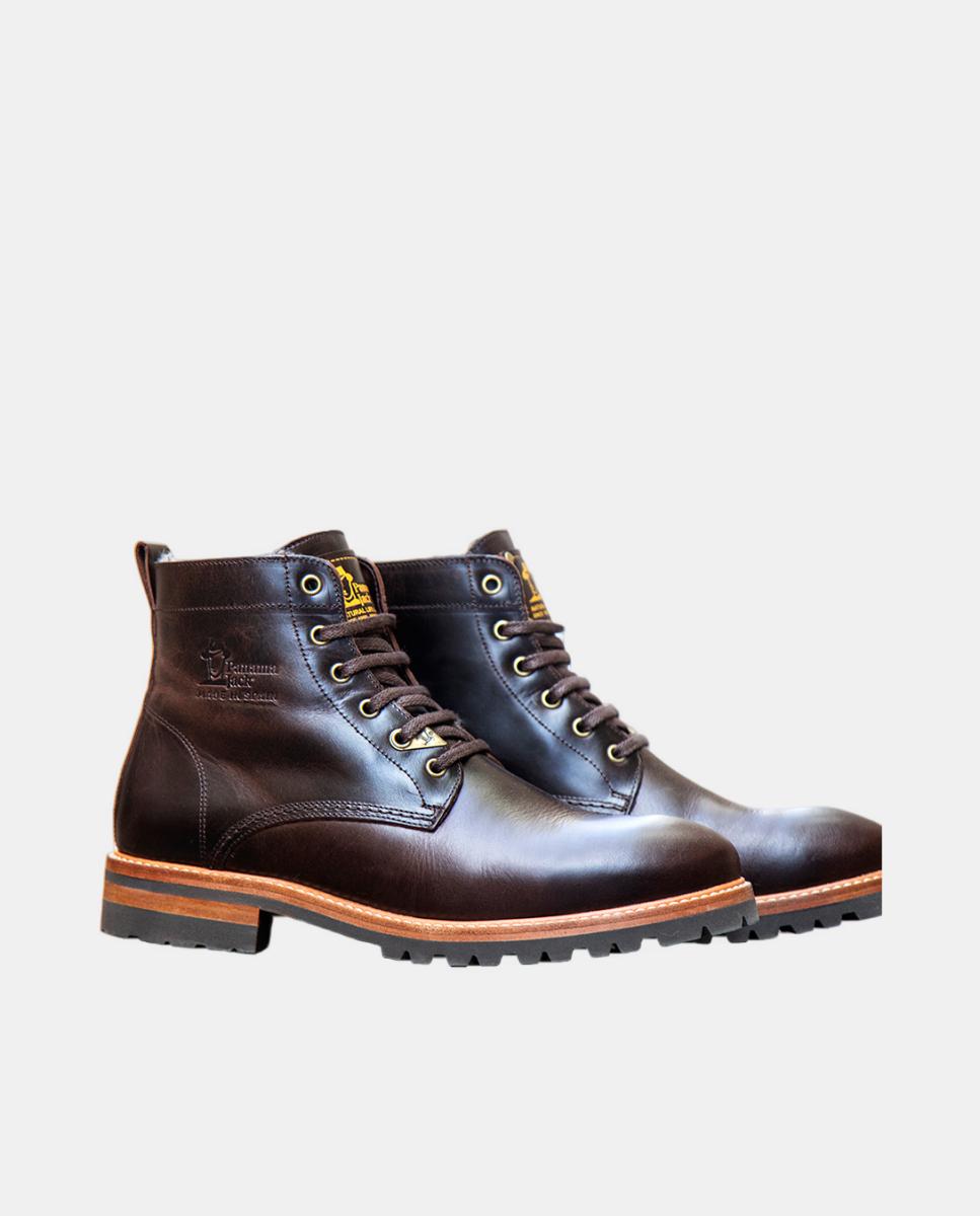 Botins em Pele com Forro de Pelo Natural Castanho-escuro-2