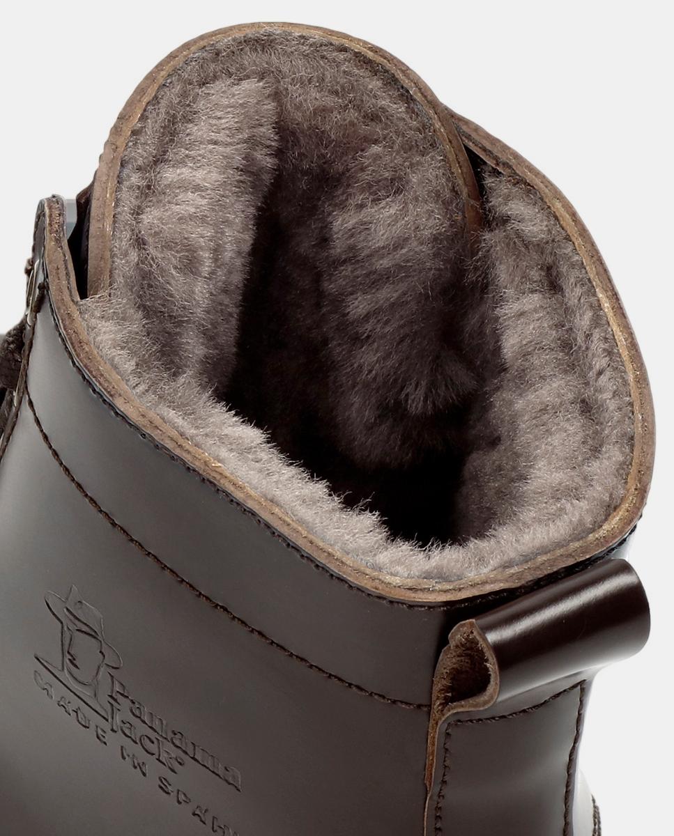 Botins em Pele com Forro de Pelo Natural Castanho-escuro-5