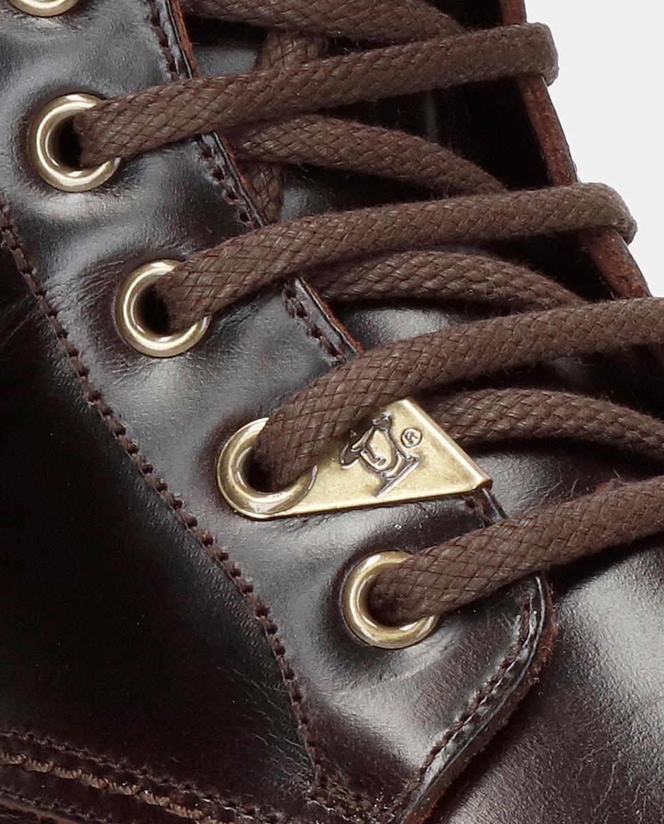 Botins em Pele com Forro de Pelo Natural Castanho-escuro-8