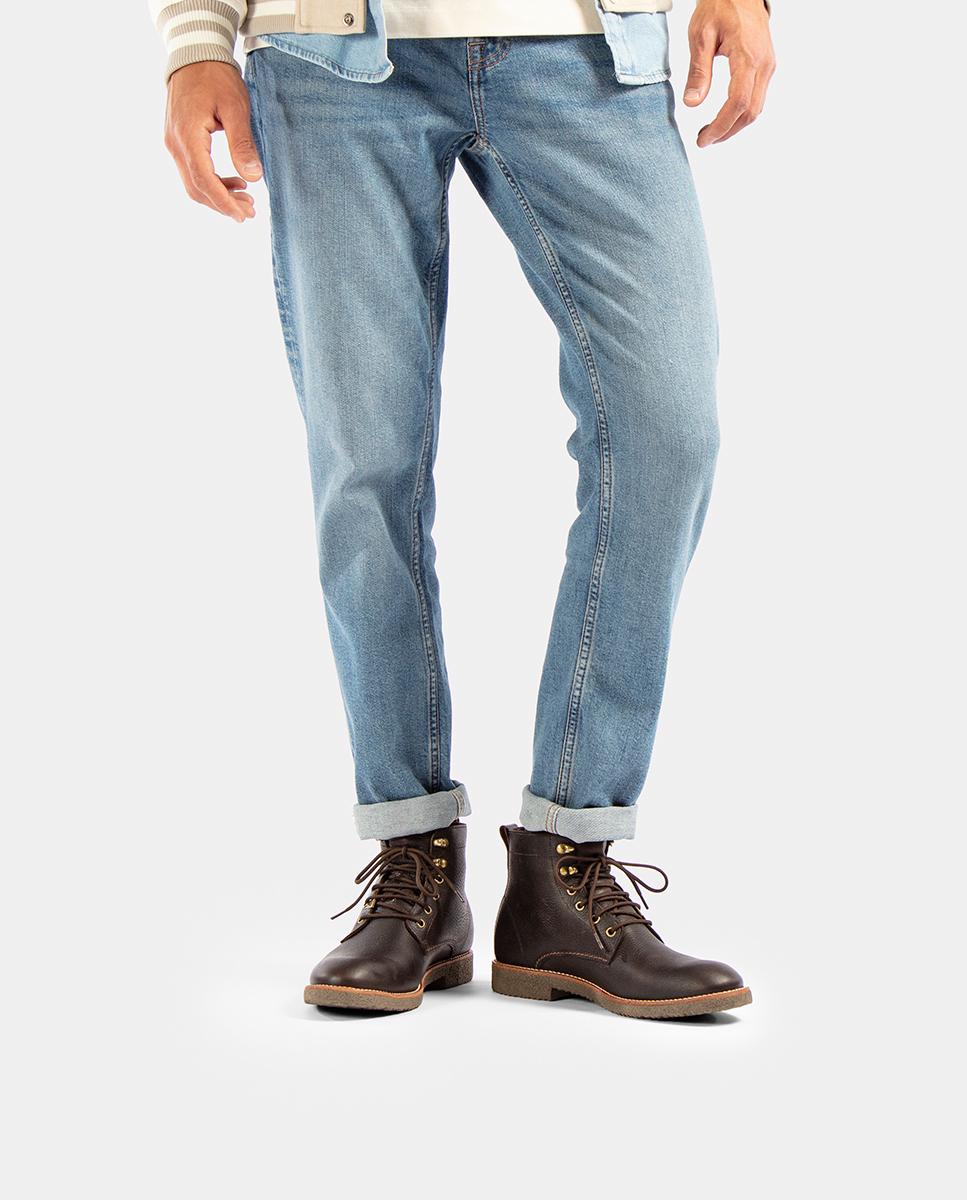 Imagen 10 de Botas de hombre en negro de piel Waterproof caña baja con forro Gore-Tex y logotipo lateral - Panama Jack - Marrón oscuro Marrón oscuro