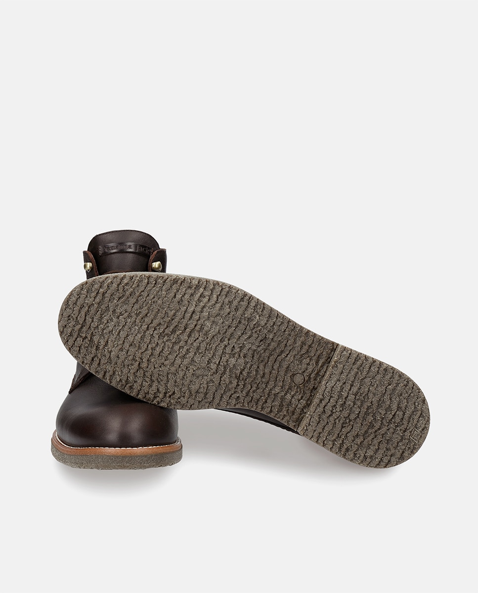 Imagen 14 de Botas de hombre en negro de piel Waterproof caña baja con forro Gore-Tex y logotipo lateral - Panama Jack - Marrón oscuro Marrón oscuro