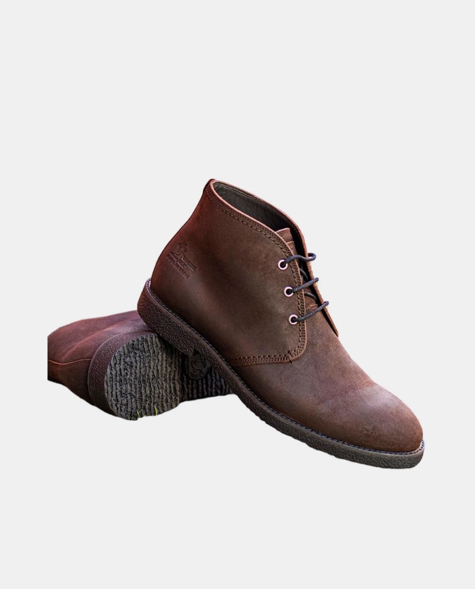 Botins em Velour com Forro de Pele Castanho-escuro-2