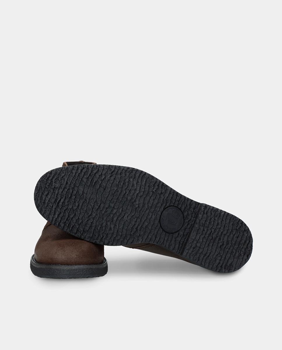 Botins em Velour com Forro de Pele Castanho-escuro-4