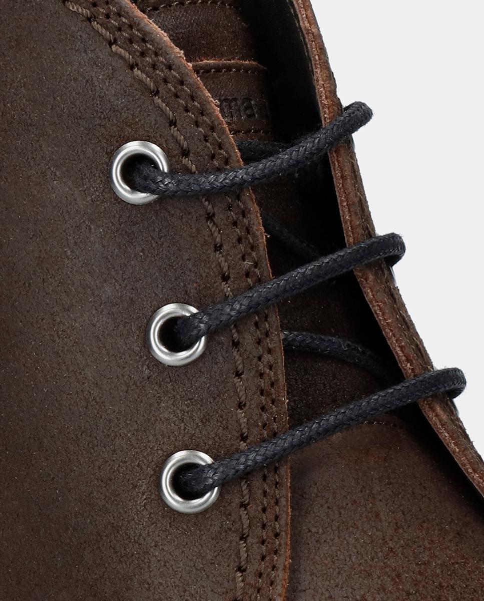 Botins em Velour com Forro de Pele Castanho-escuro-7