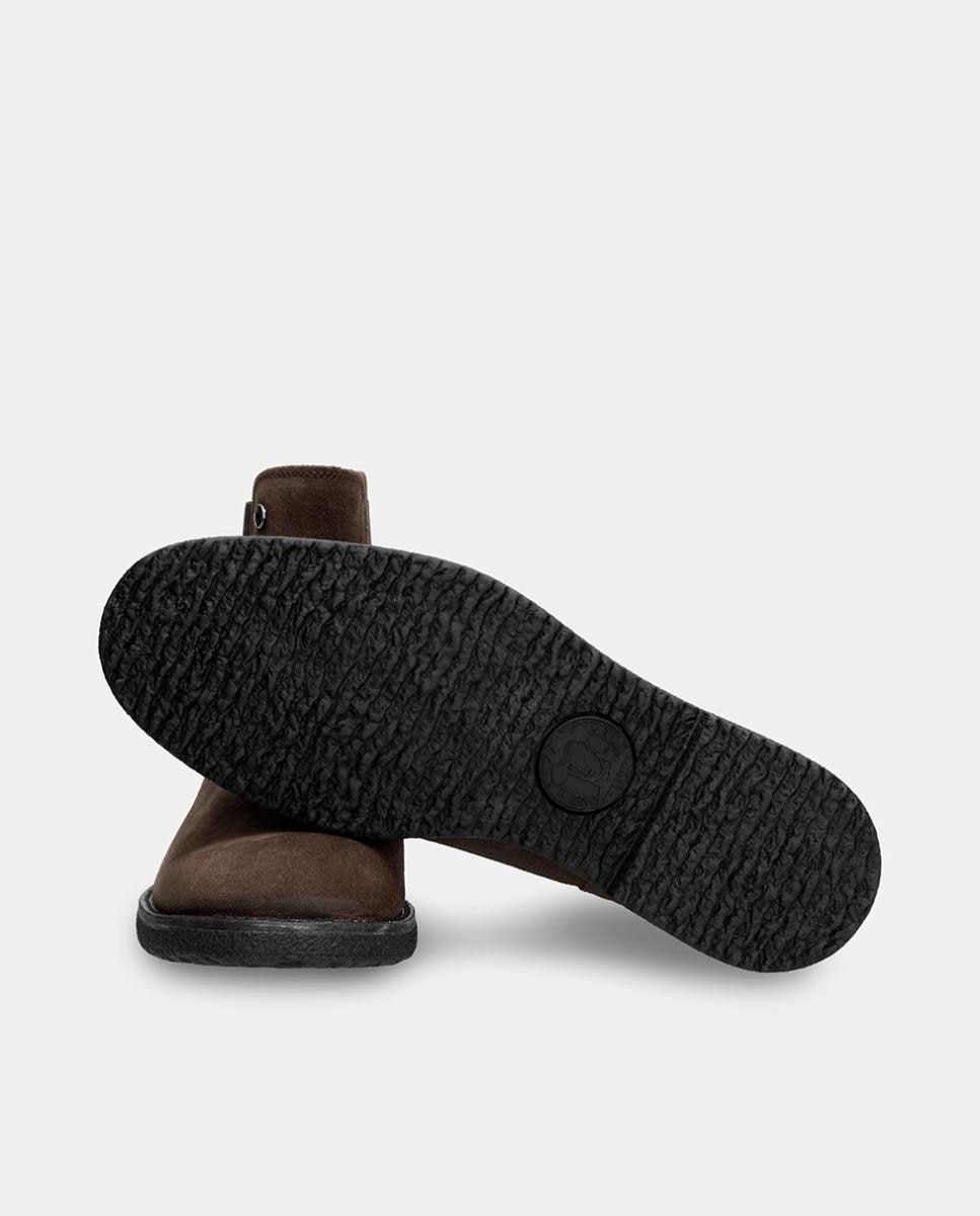 Botins em Velour com Forro de Pele Castanho-escuro-4