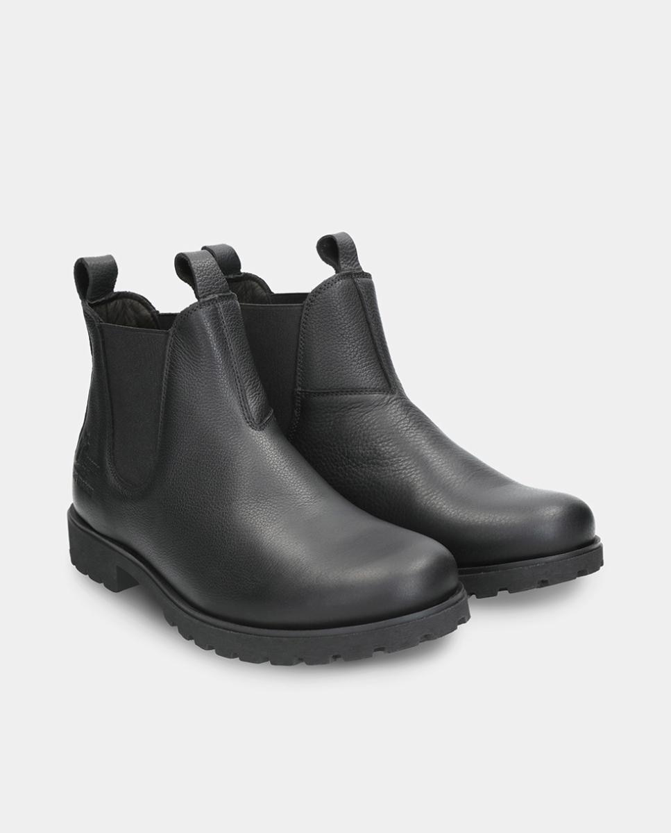 Botins em Pele com Forro de Pele Preto-2