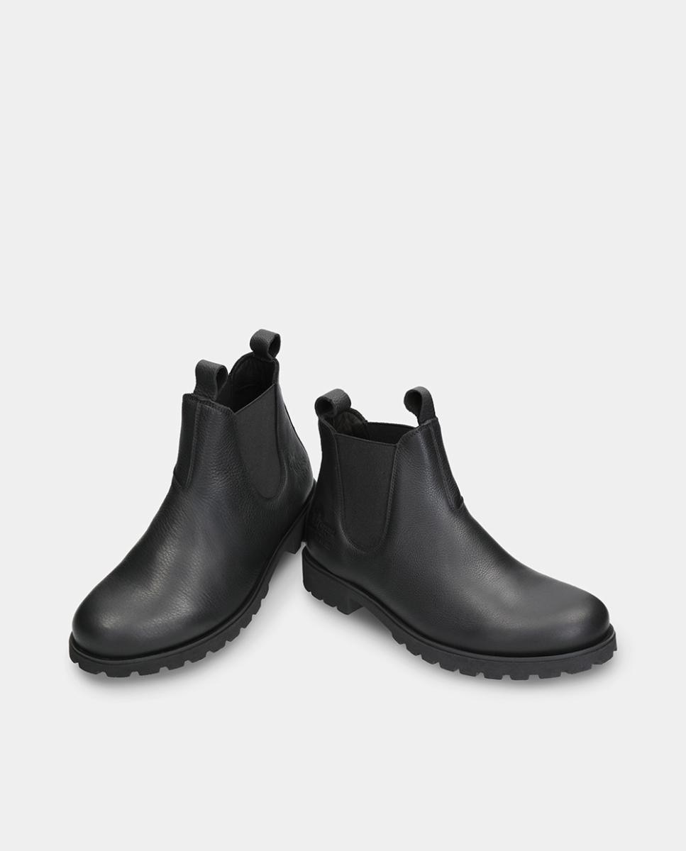 Botins em Pele com Forro de Pele Preto-3