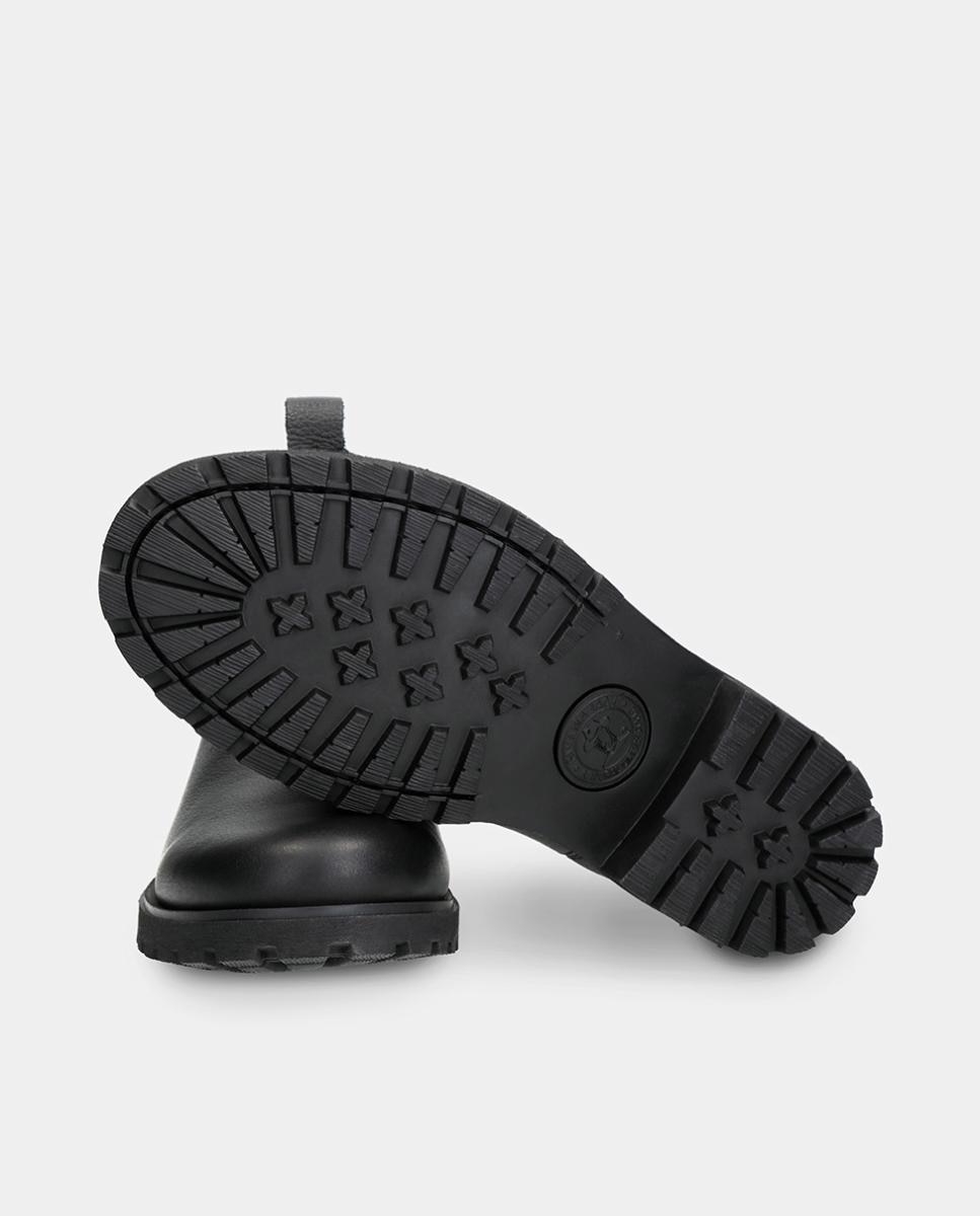 Botins em Pele com Forro de Pele Preto-4