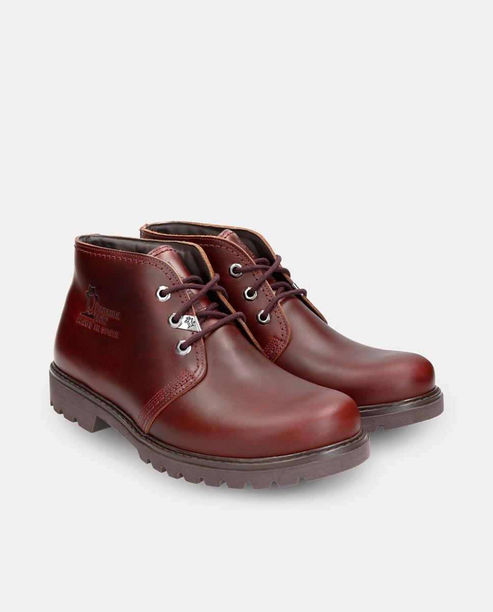 Botins em Pele com Forro de Pele Vermelho/Grená-2