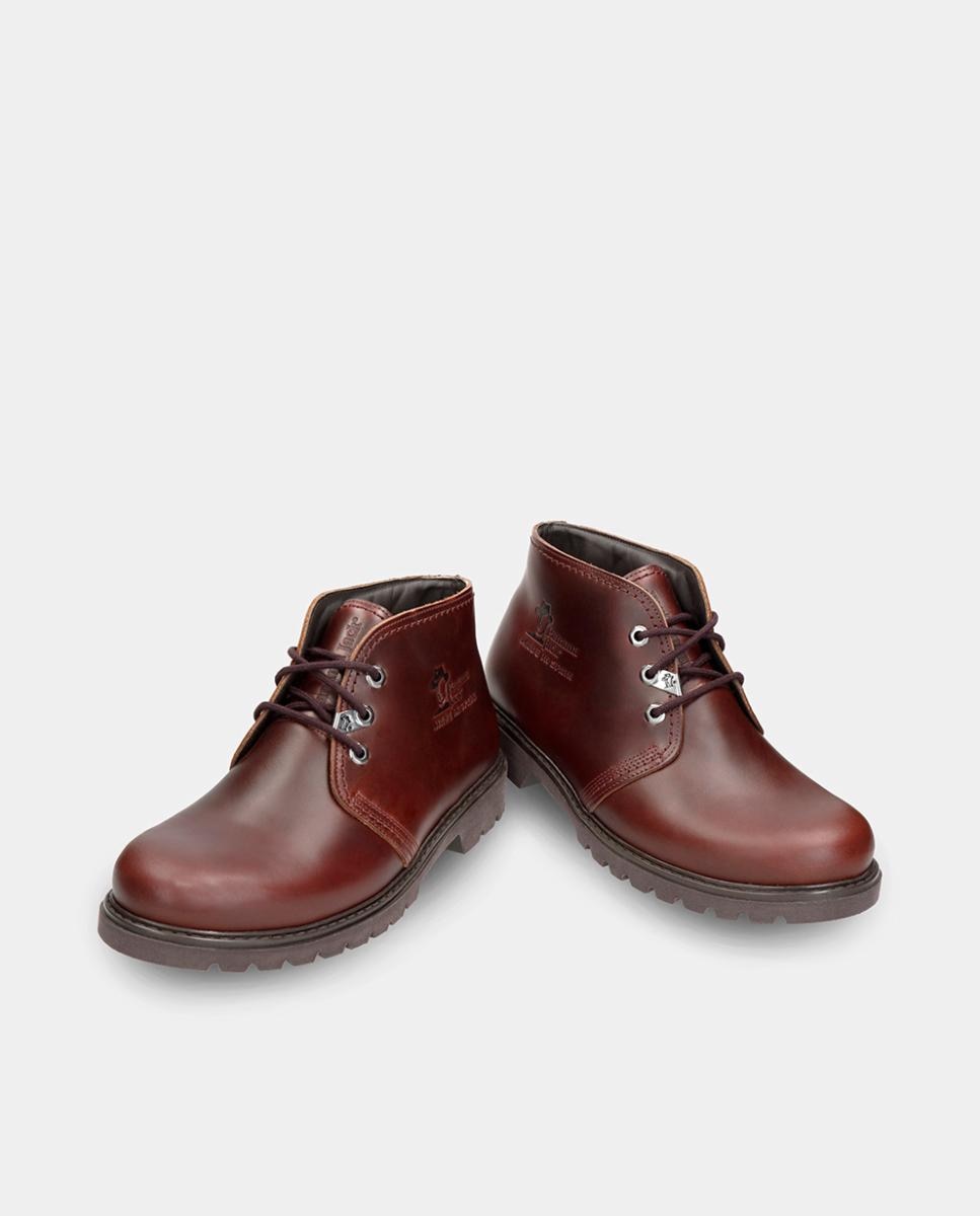 Botins em Pele com Forro de Pele Vermelho/Grená-3