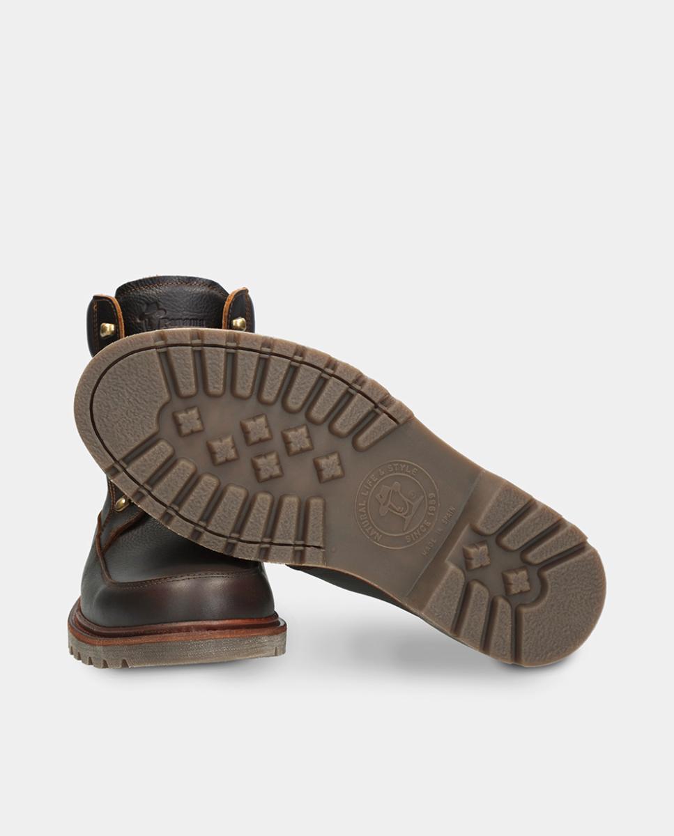 Botas em Pele com Forro de Pele Castanho-4