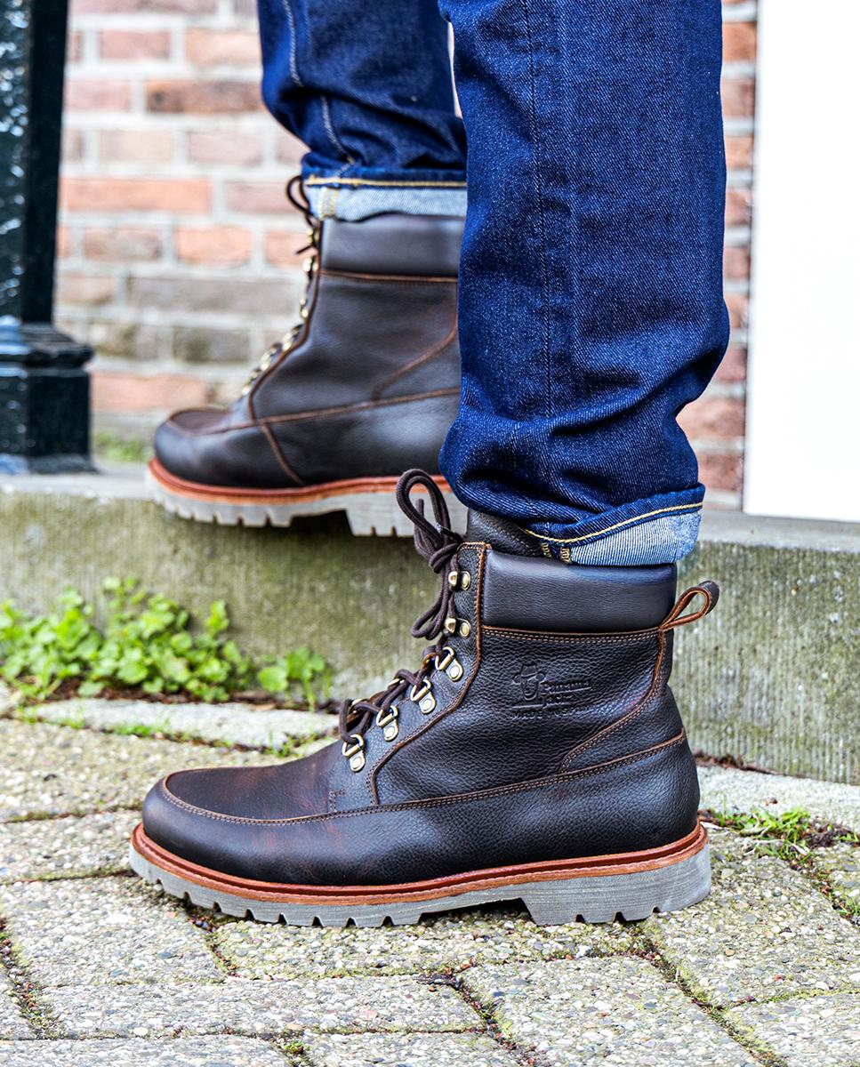 Botas em Pele com Forro de Pele Castanho-9