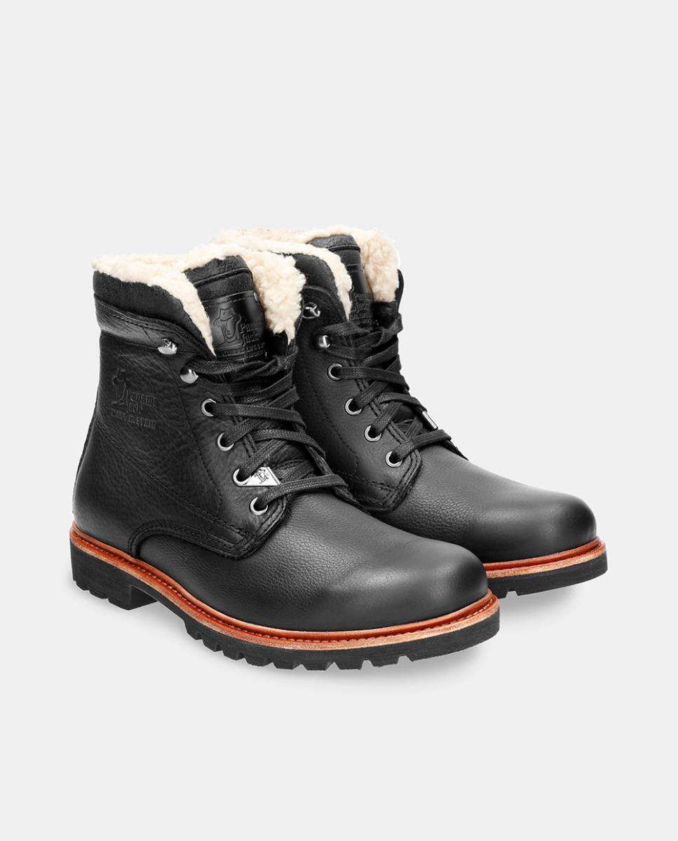 Botas em Pele com Forro de Algodão Preto-2