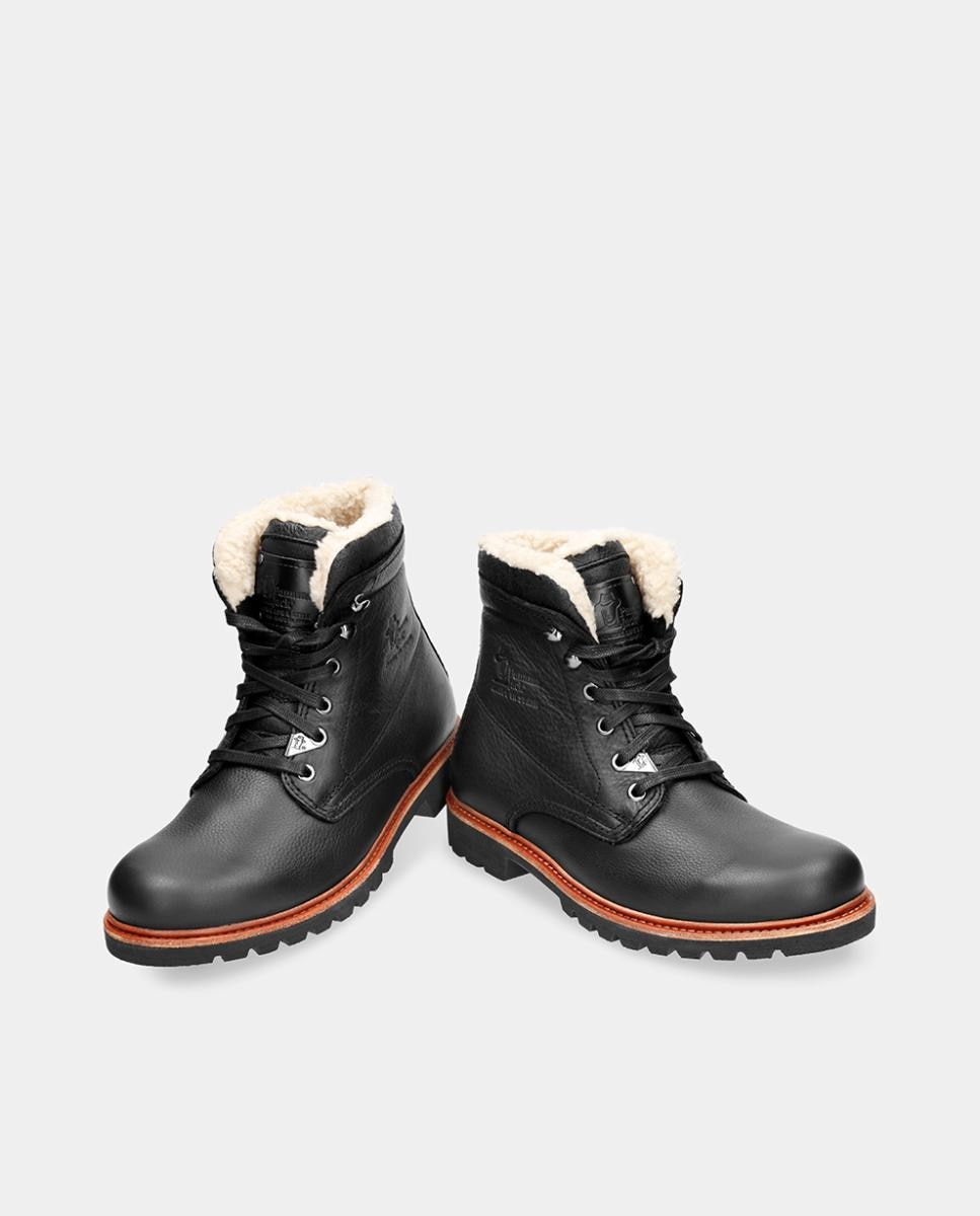 Botas em Pele com Forro de Algodão Preto-3