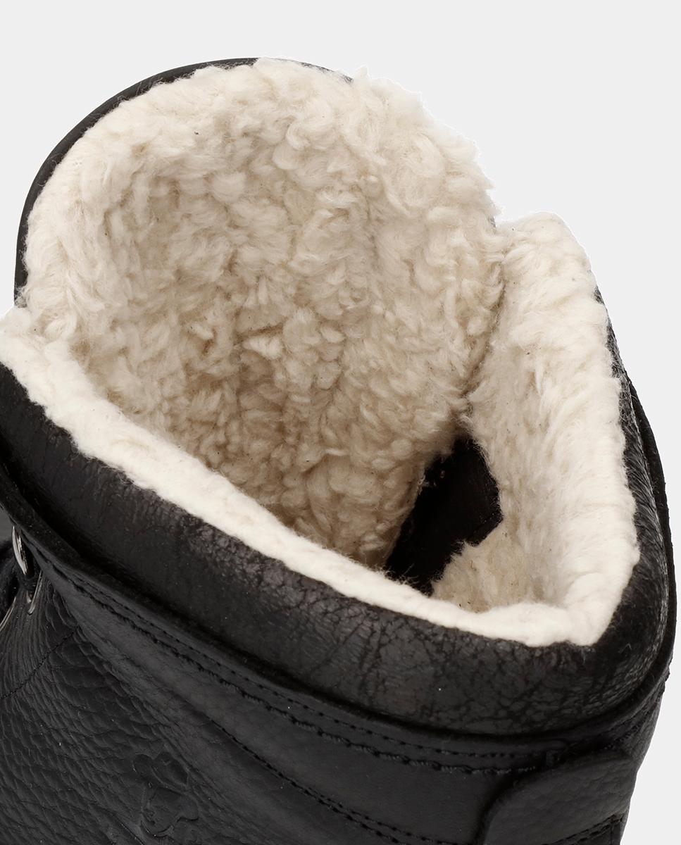 Botas em Pele com Forro de Algodão Preto-5