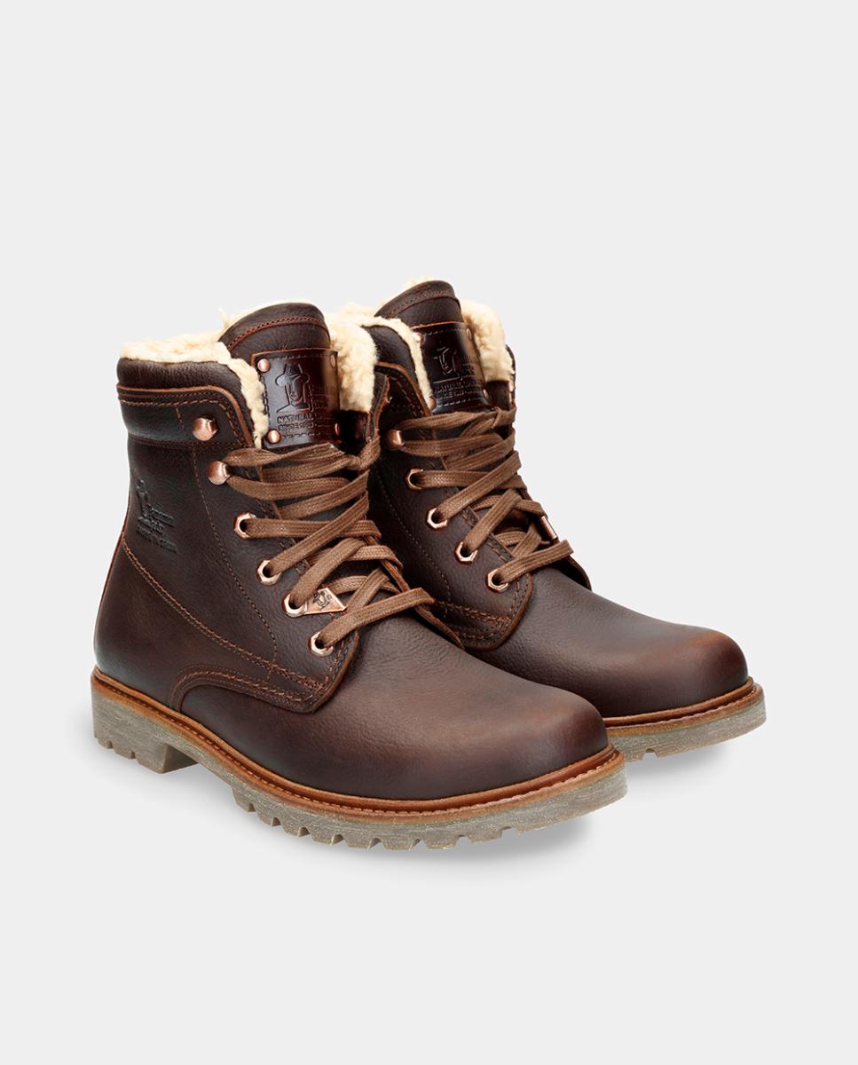 Botas em Pele com Forro de Algodão Castanho-2