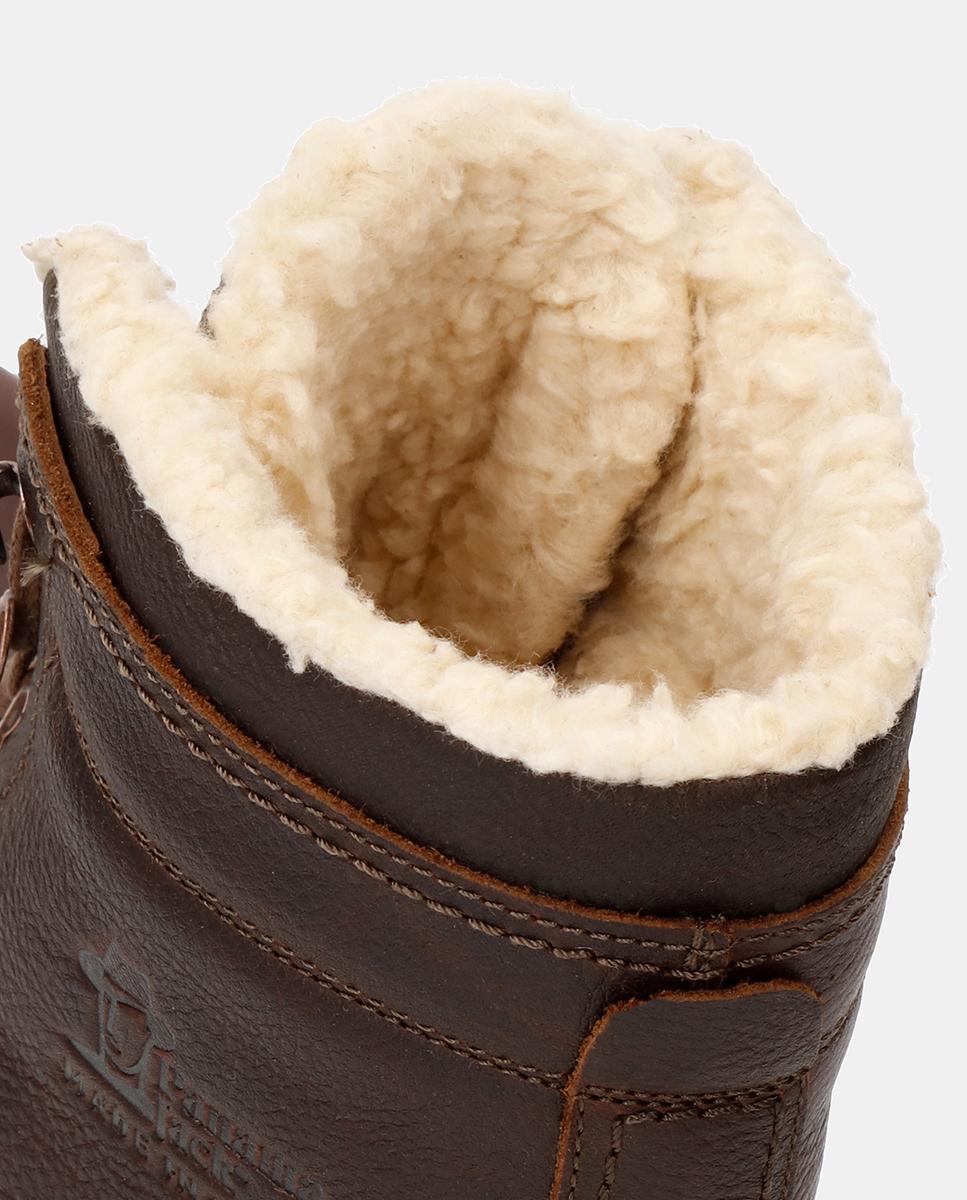 Botas em Pele com Forro de Algodão Castanho-5