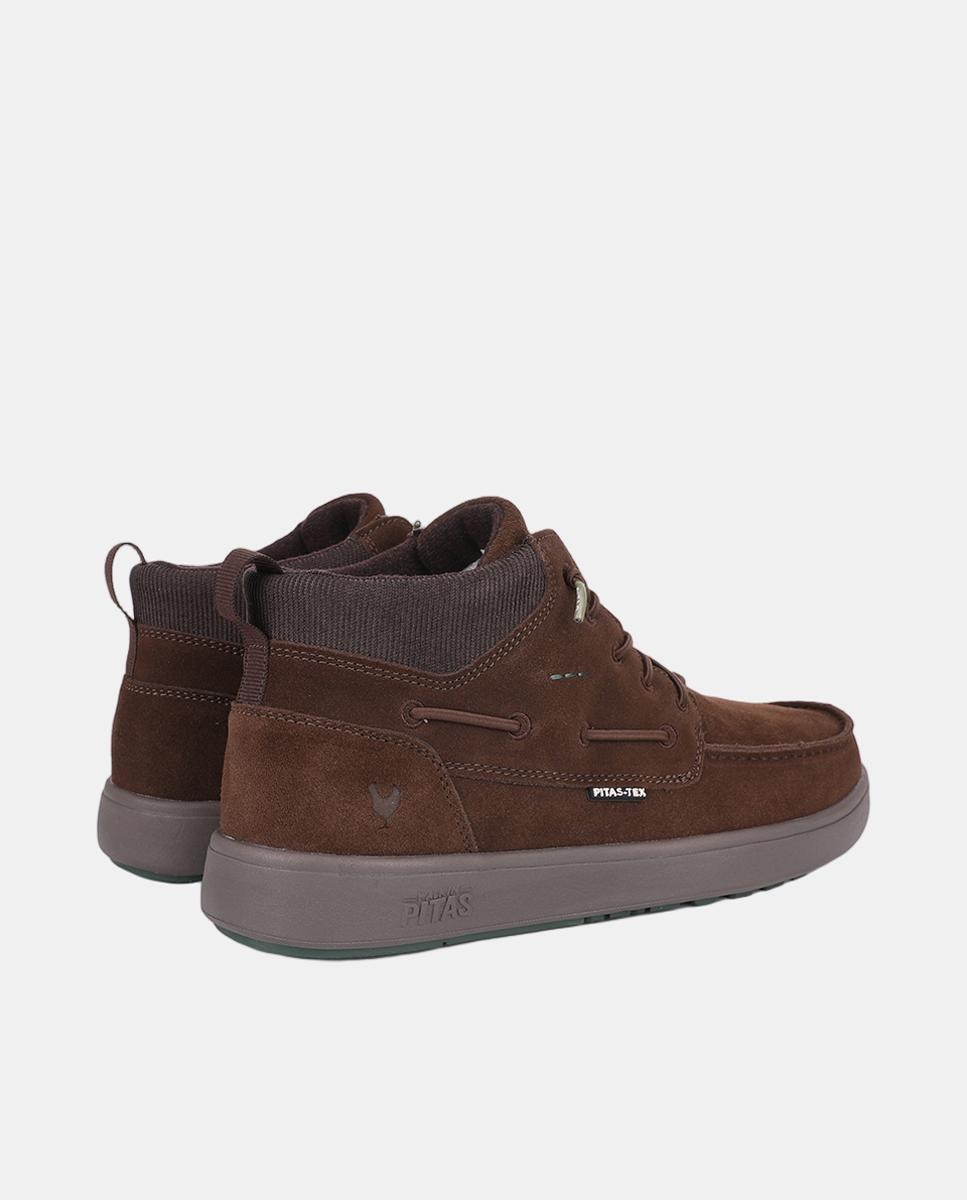 Sapatos tipo Botins cano baixas pele easy-on Castanho-escuro-3