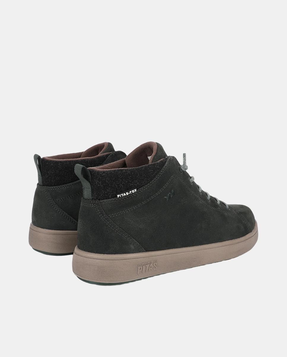 Zapato de hombre tipo botin caña baja piel easy-on - Walk In Pitas - Marrón topo Marrón topo-3