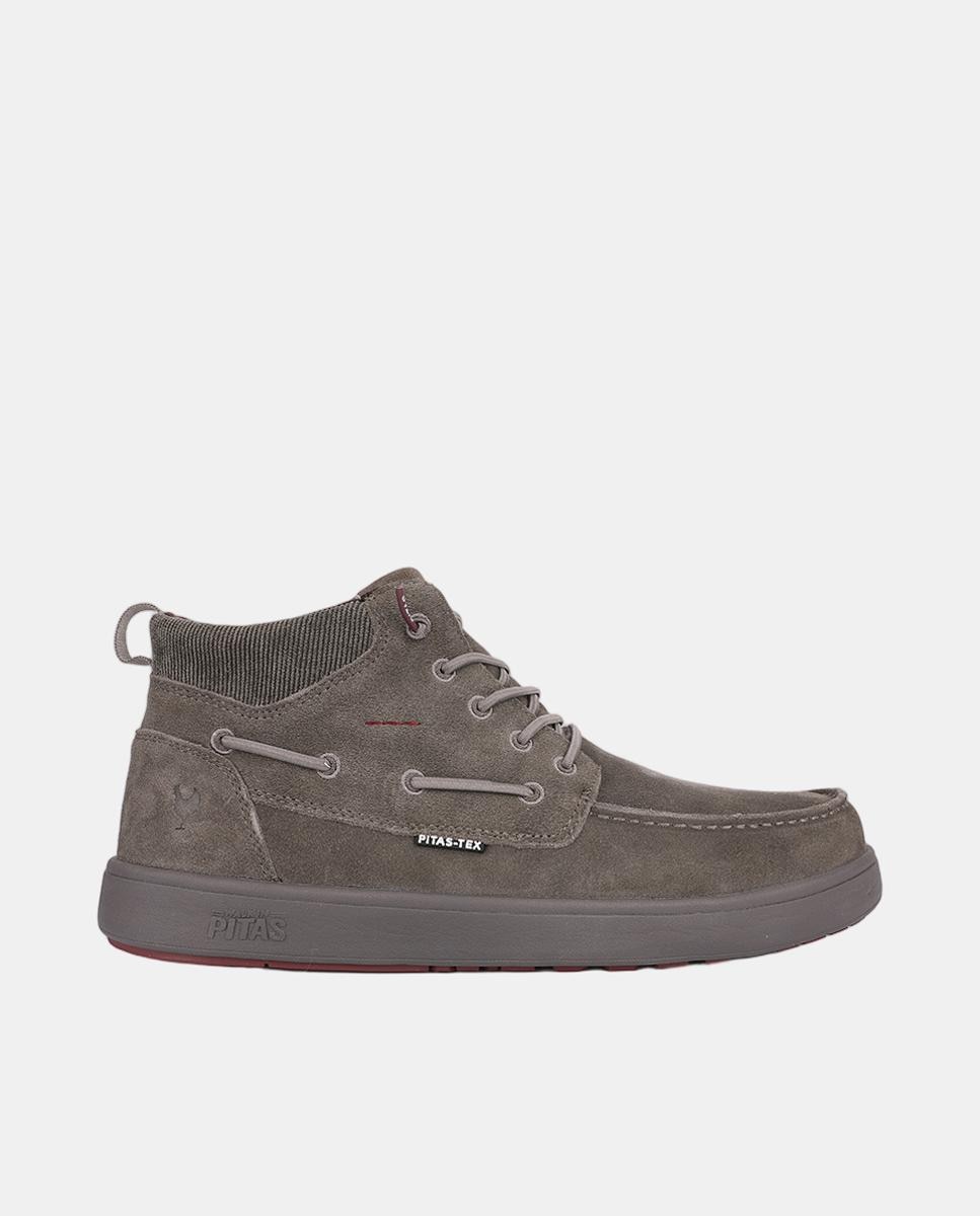 Imagen 0 de Zapato de hombre tipo botin caña baja piel easy-on Gris pardo