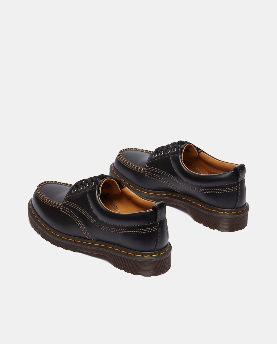 Sapatos Lowell Moc Toe em Pele Preto-4