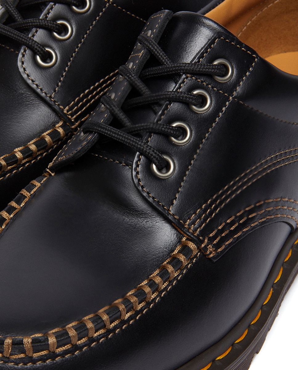 Sapatos Lowell Moc Toe em Pele Preto-8