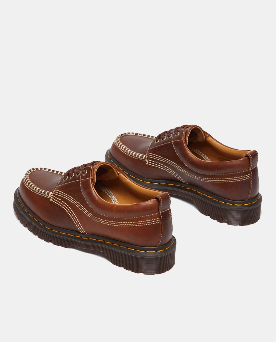 Sapatos Lowell Moc Toe em Pele Castanho caramelo-4