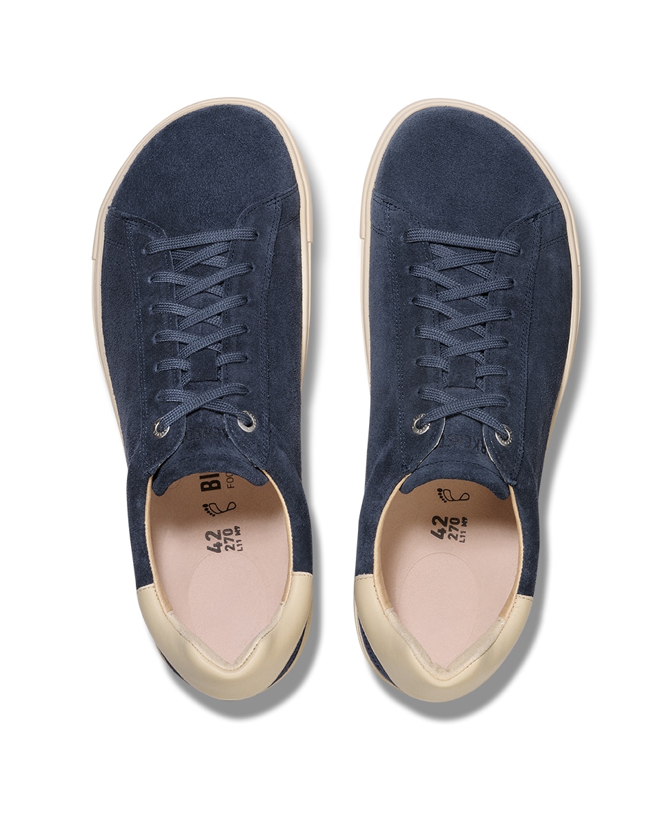 Sapatilhas Bend em Camurça com Detalhe em Pele Azul-marinho-3