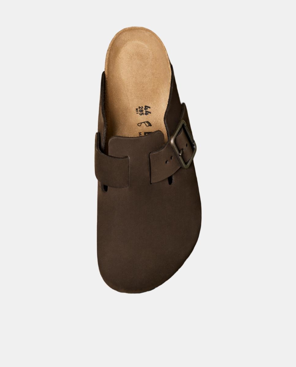 Mules em Pele Nobuck Castanho-5