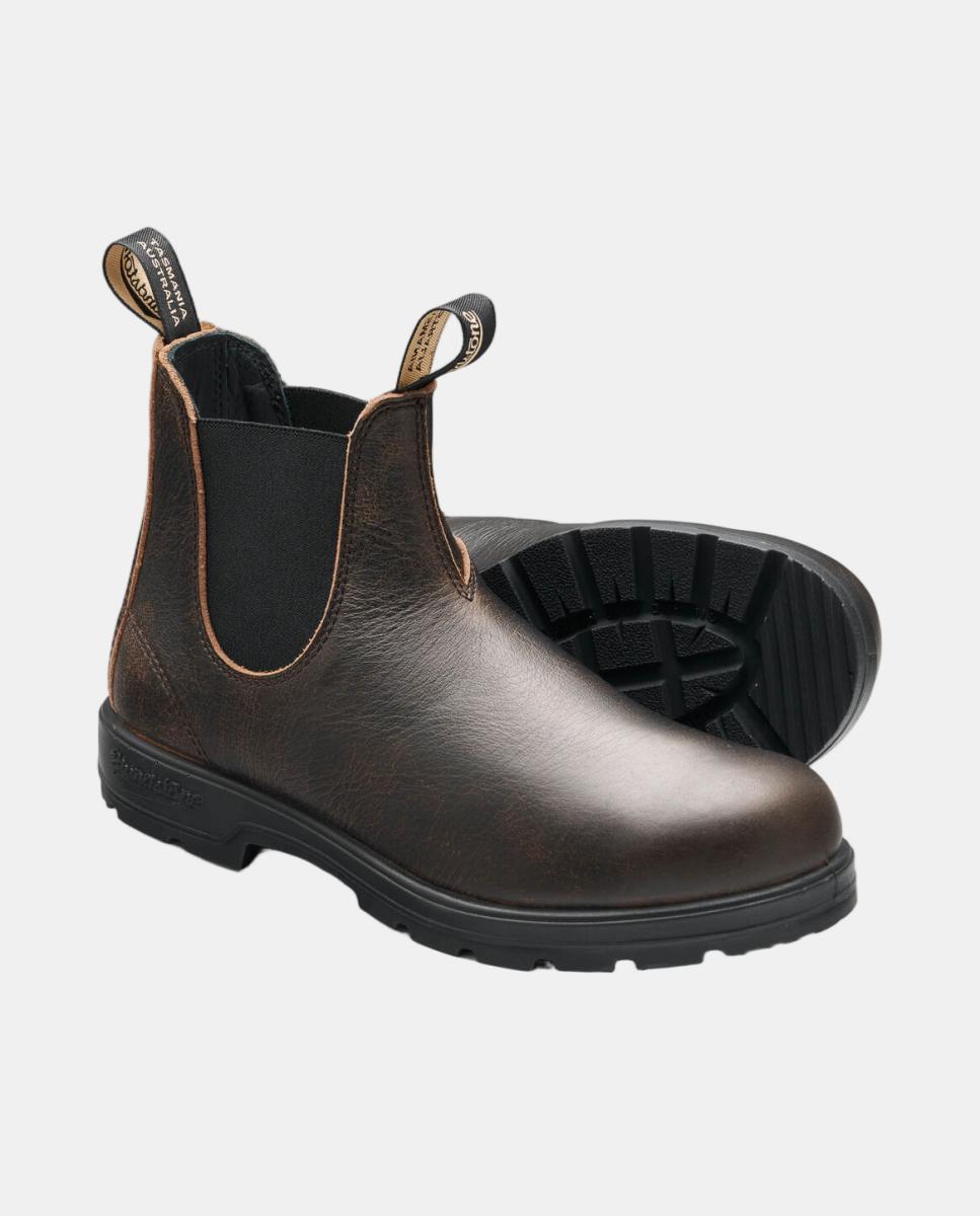 Botas Chelsea em Pele Resistente à Água Castanho-escuro-2