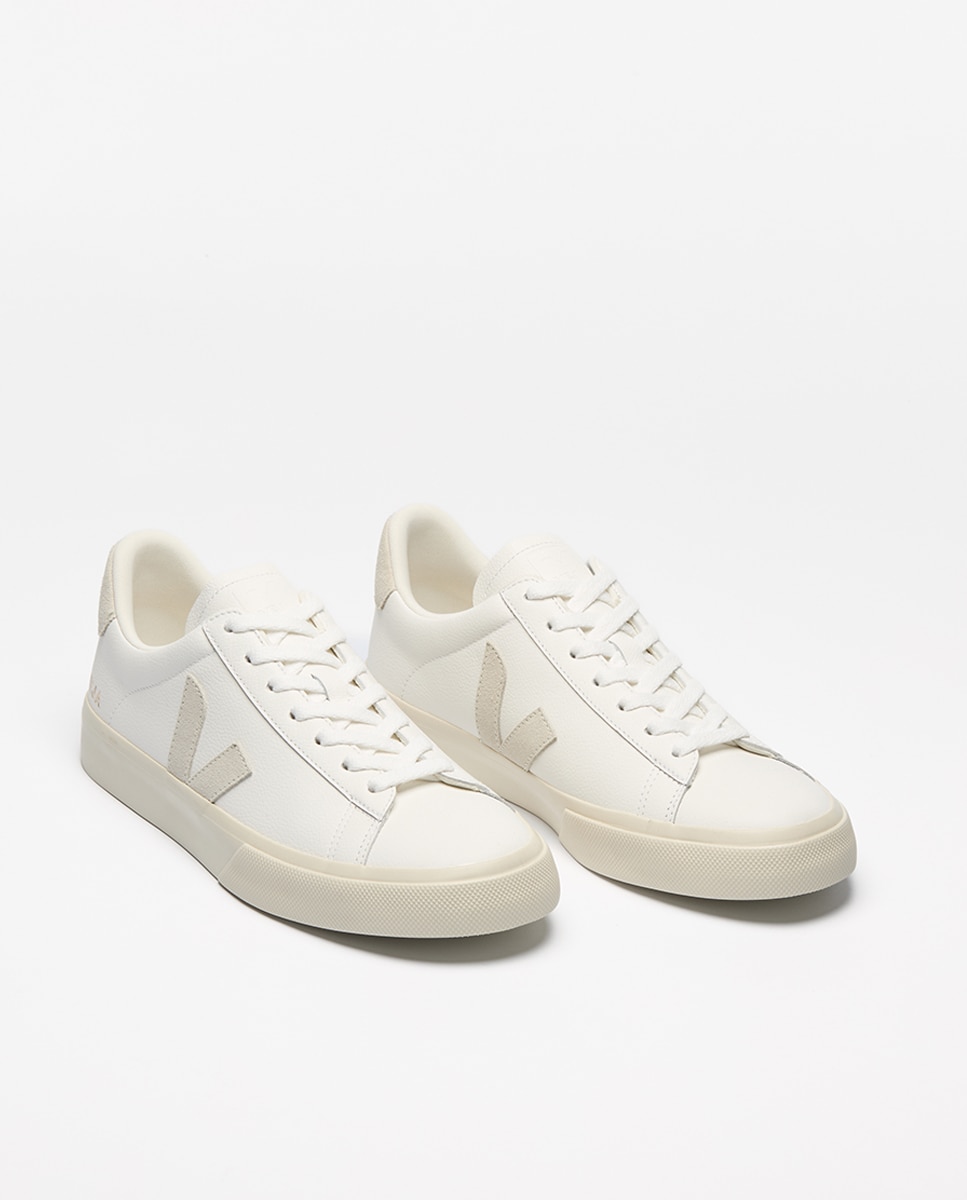 Sapatilhas Modelo Campo de Couro com Atacadores Bege-3