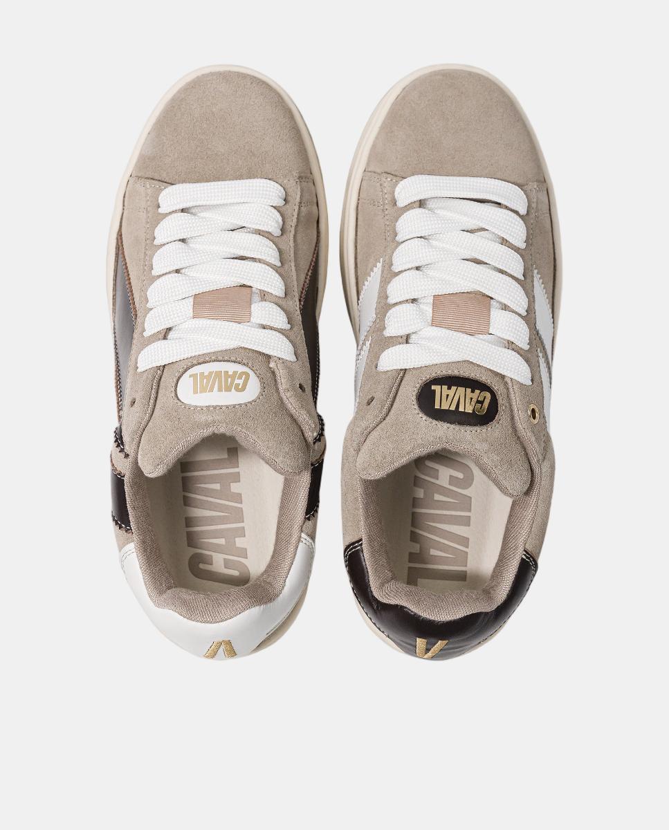 Sapatilhas em Pele Assimétricas Inspiradas no Skate Cinzento-6