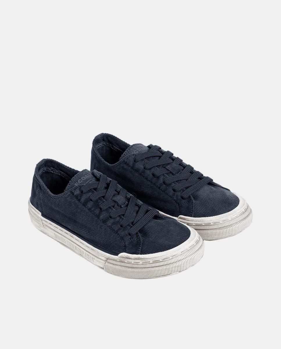 Sapatilhas de Atacadores em Têxtil Pg Strenk Sneaker Man Corduroy Azul-marinho-3