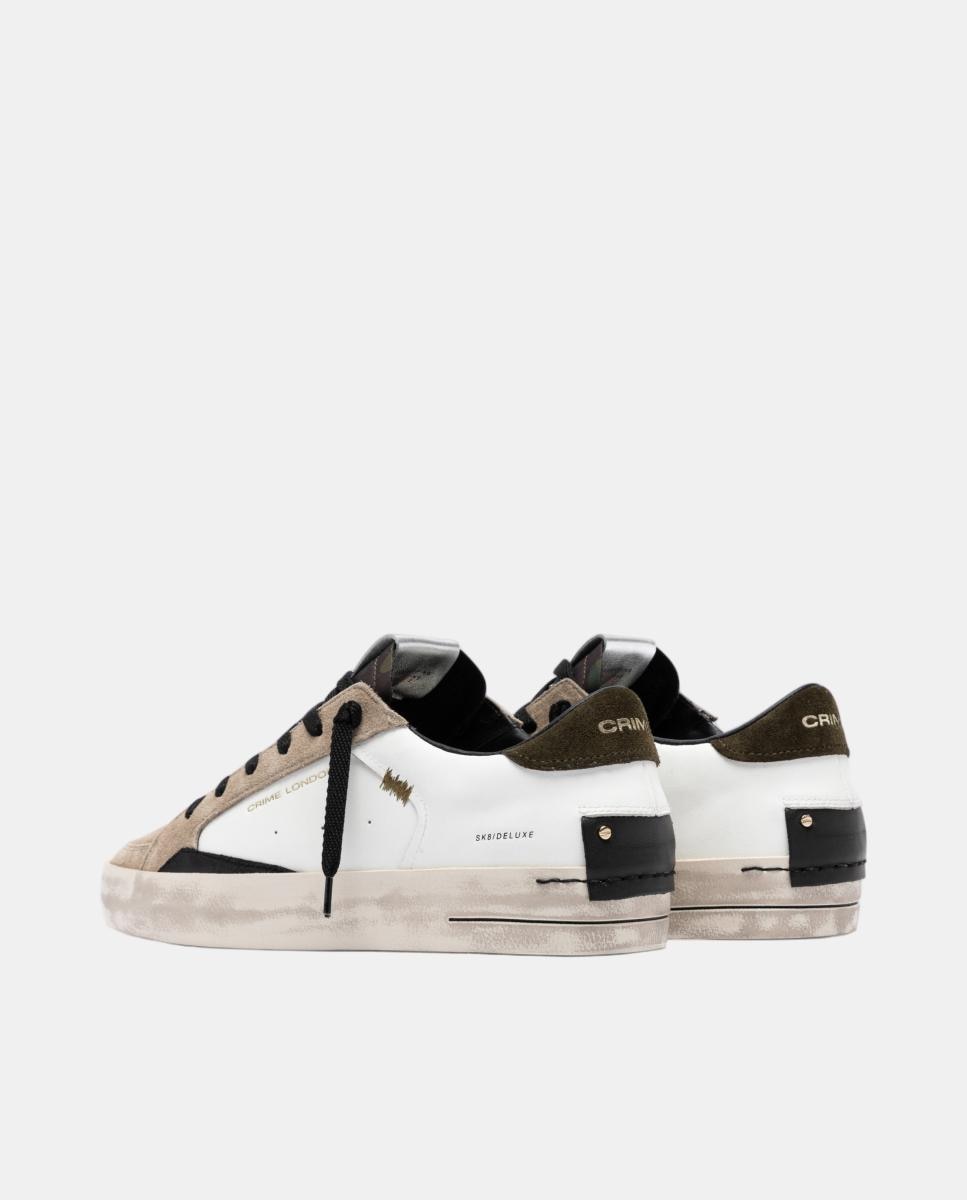 Sapatilhas Baixas Sk8 Deluxe em Pele Branco-3