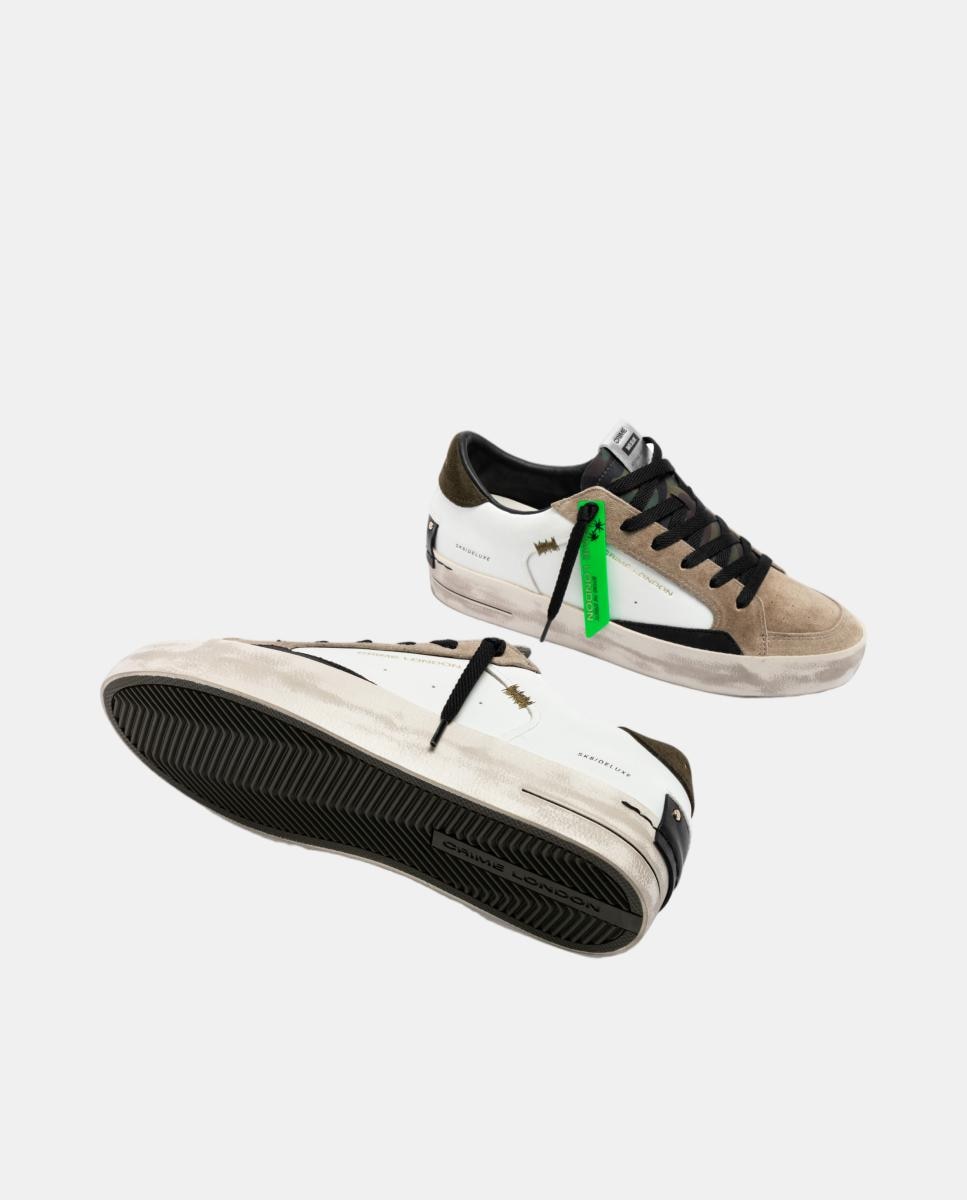 Sapatilhas Baixas Sk8 Deluxe em Pele Branco-4