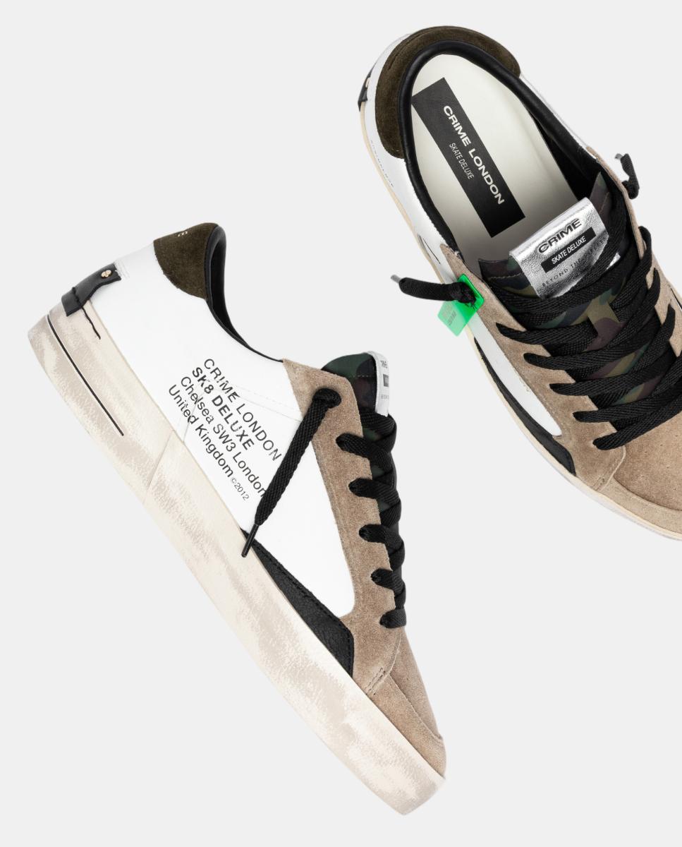 Sapatilhas Baixas Sk8 Deluxe em Pele Branco-5