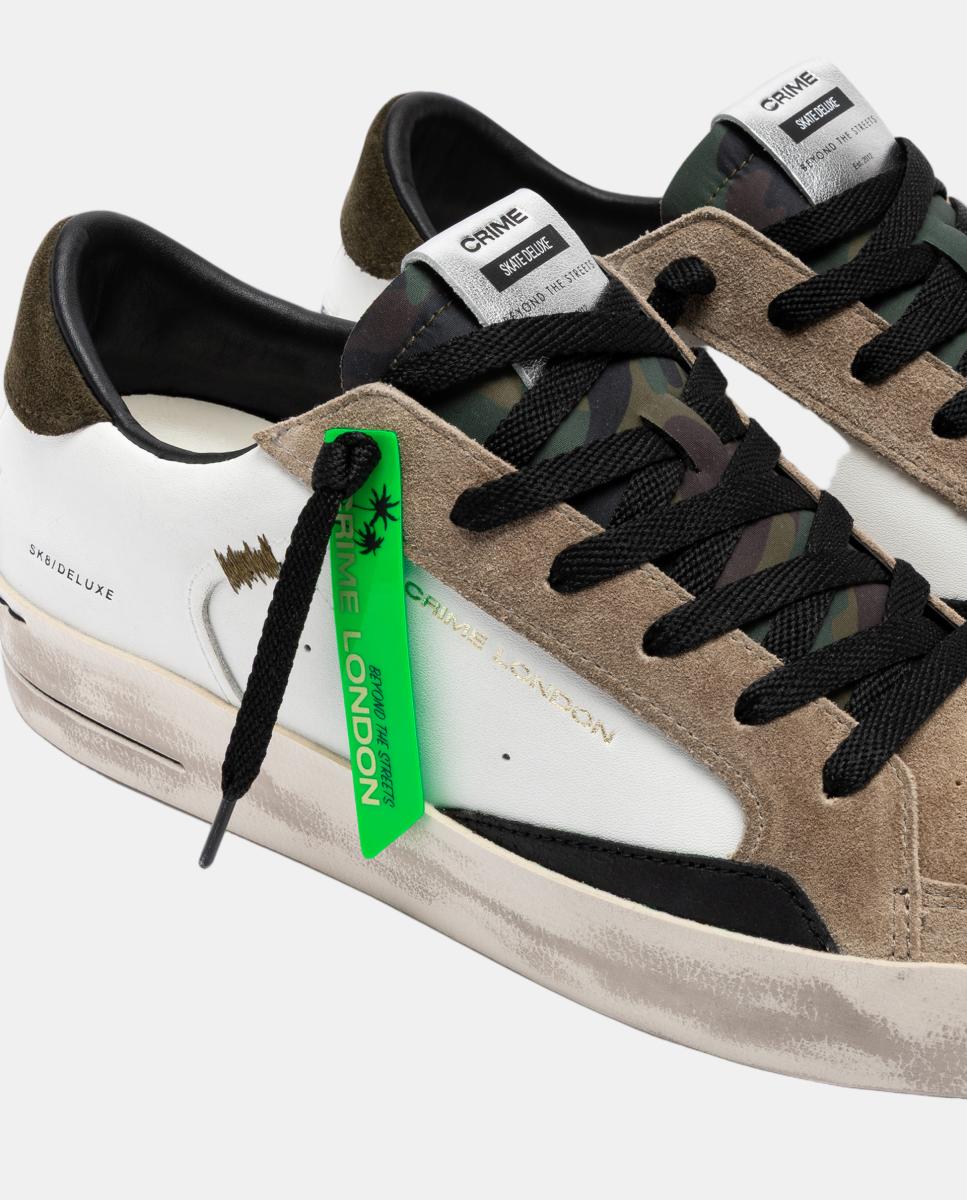 Sapatilhas Baixas Sk8 Deluxe em Pele Branco-6