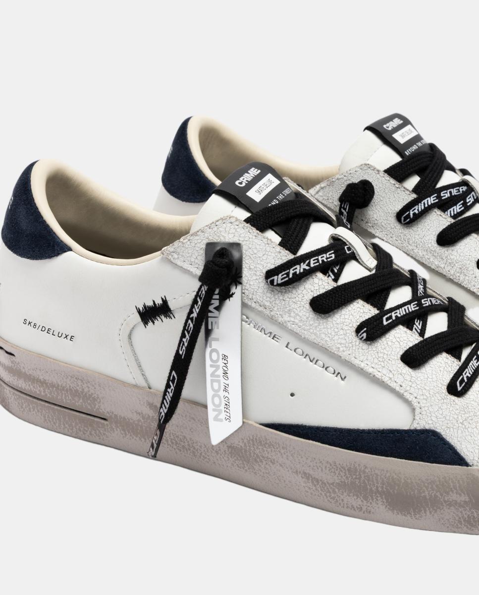Sapatilhas Baixas Sk8 Deluxe em Pele Branco-6