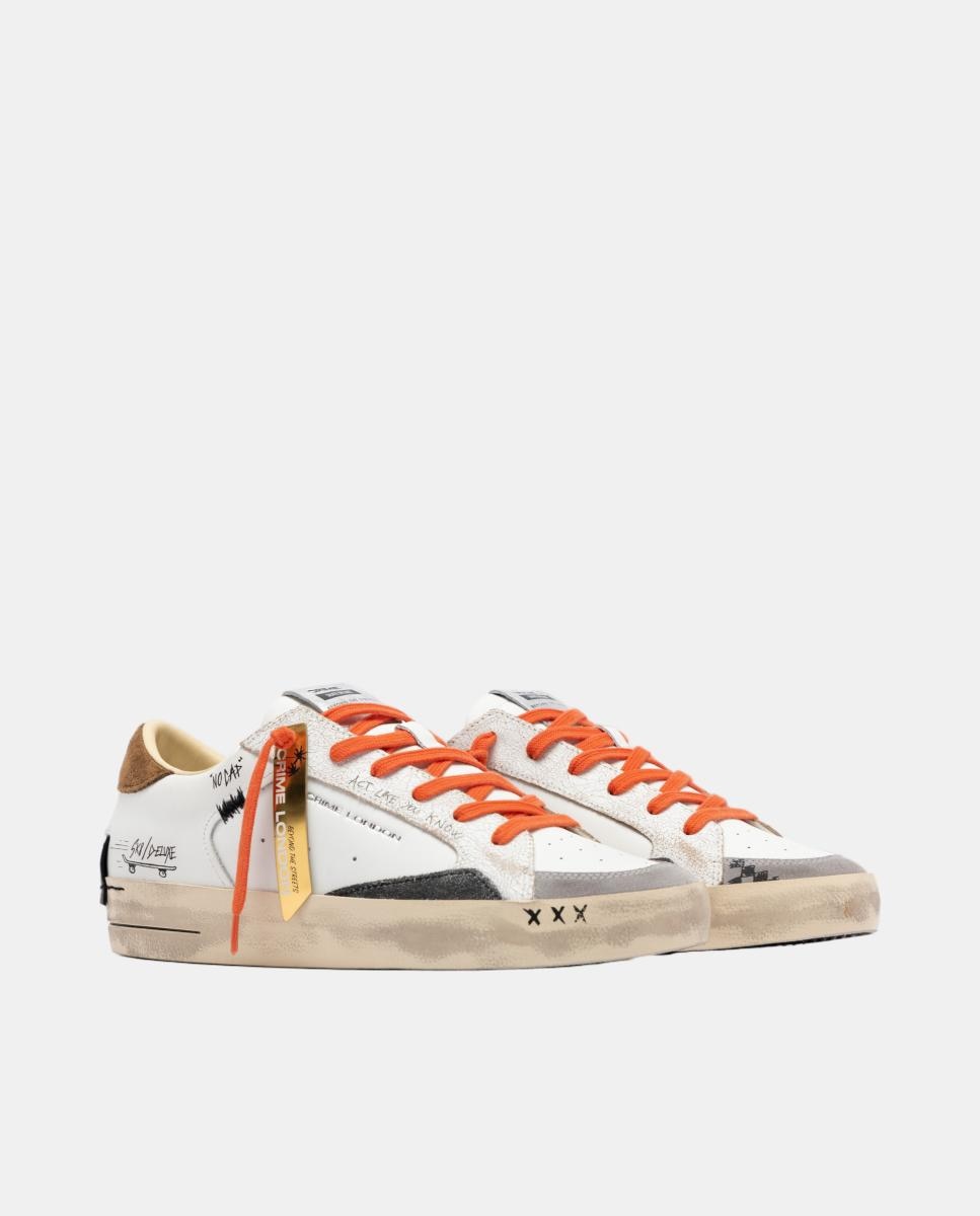 Sapatilhas Baixas Sk8 Deluxe em Pele Laranja-2